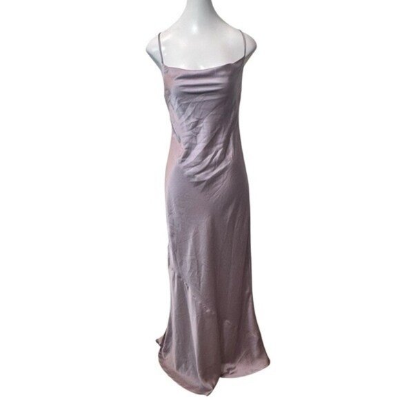 Show Me Your MuMu Dresses & Skirts - Show Me Your Mumu XS Tuscany Maxi Slip Dress Cowl Neck Dusty Purple Formal Satin